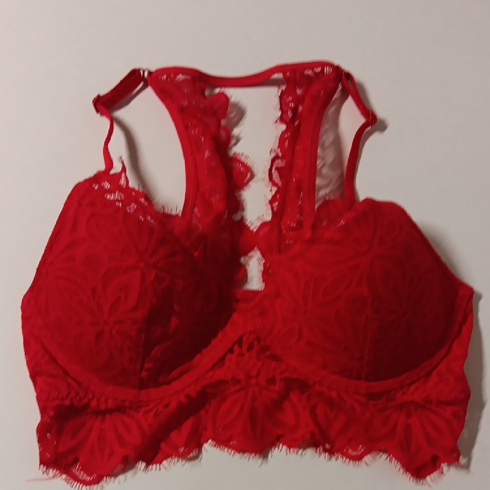 PINK Victoria's Secret Red Lace Bra with Racerback